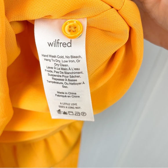 WILFRED ARITIZIA Ninette Dress Wrap Yellow Size XXS Ruffle - Picture 5 of 8